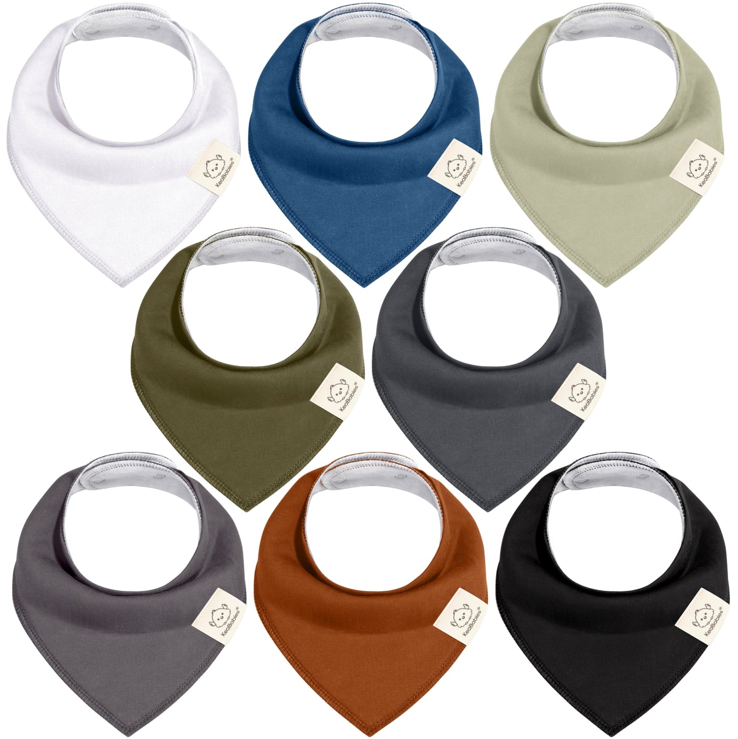8-Pack Organic Bandana Bibs (Boy) 25694663344314