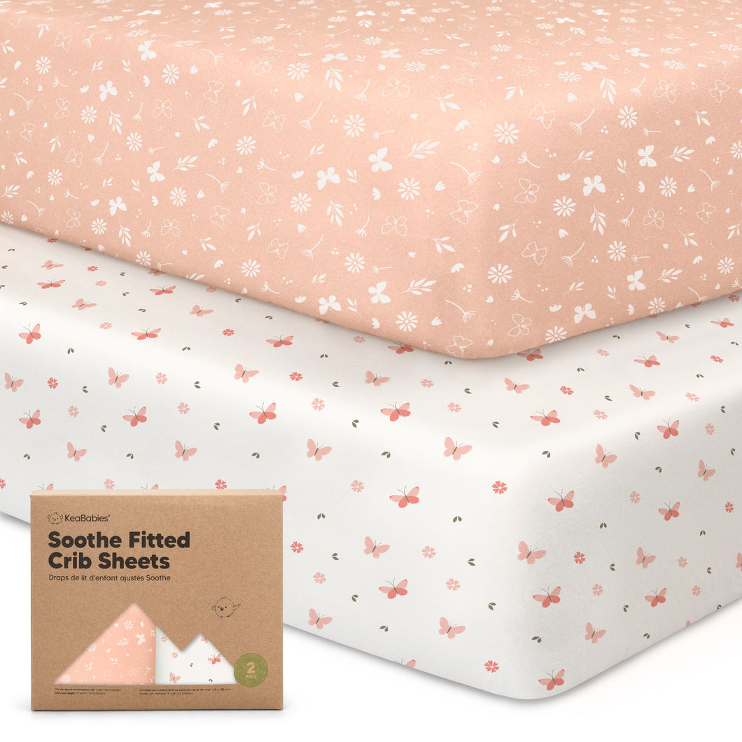 Soothe Fitted Crib Sheet (Butterflies)