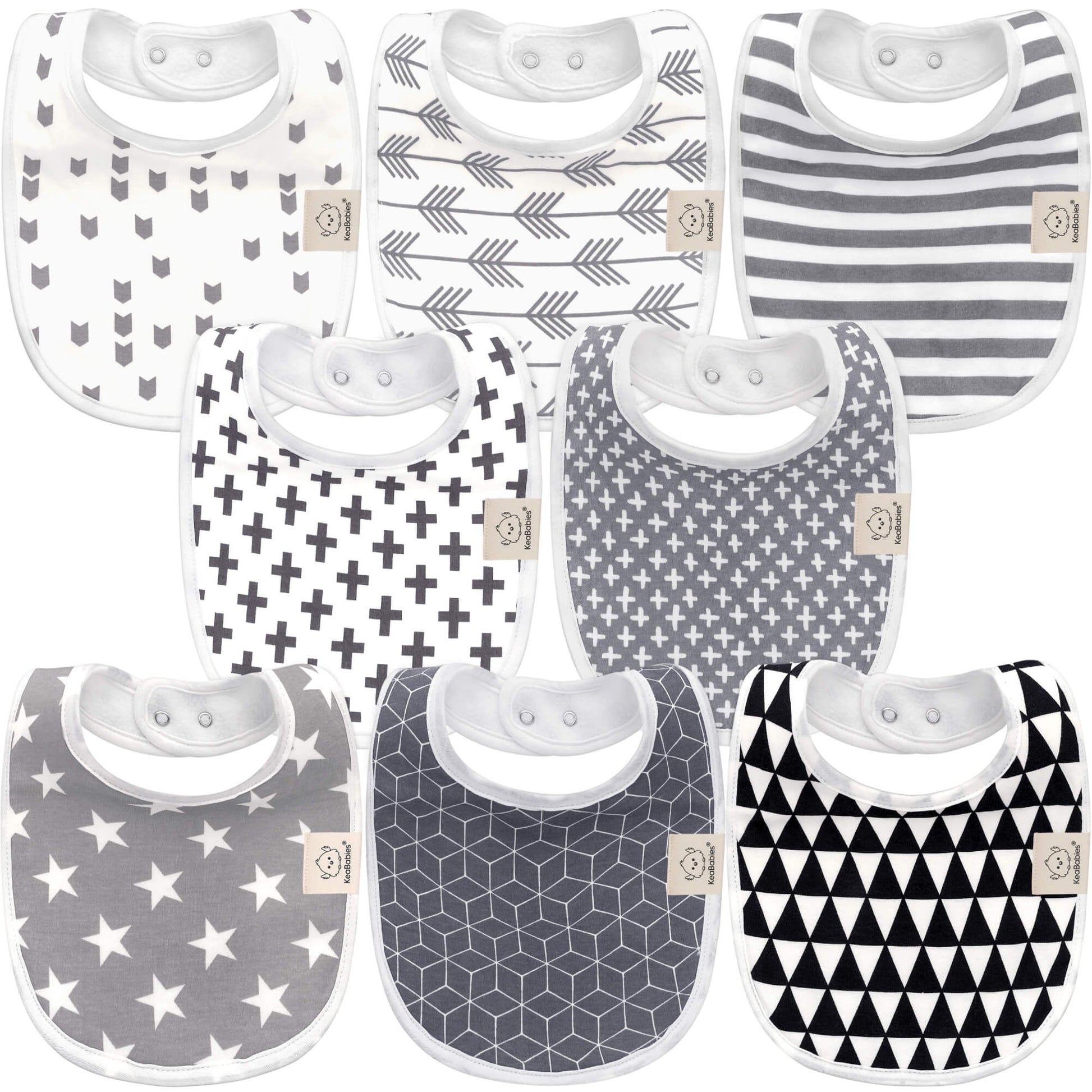 8-Pack Urban Drool Bibs 25745146380474