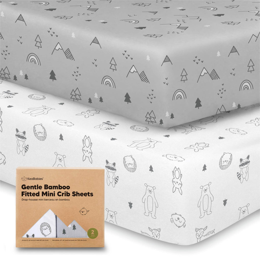 Isla Fitted Mini Crib Sheets (Woodland)