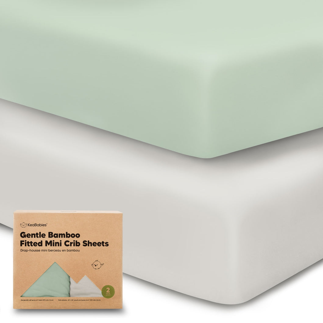 Isla Fitted Mini Crib Sheets (Sage)