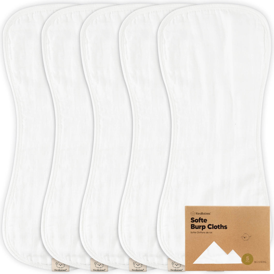 Softe Muslin Baby Burp Cloth (Soft White)