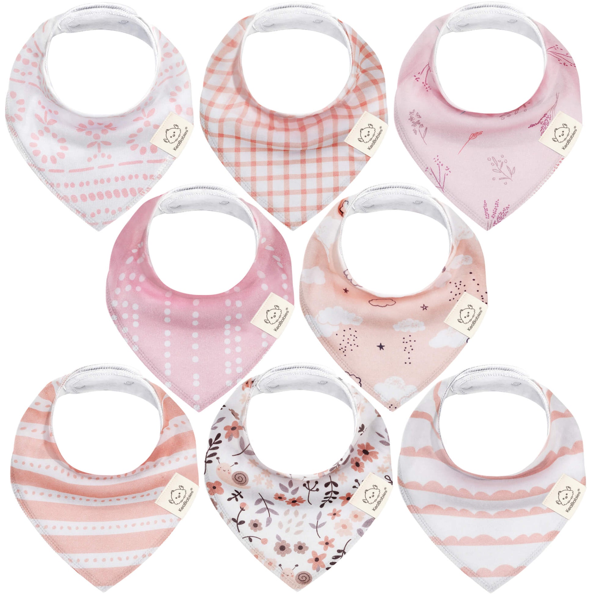 8-Pack Organic Bandana Bibs (Girl) 25811969278138