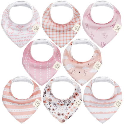 8-Pack Organic Bandana Bibs (Girl) 25811969278138