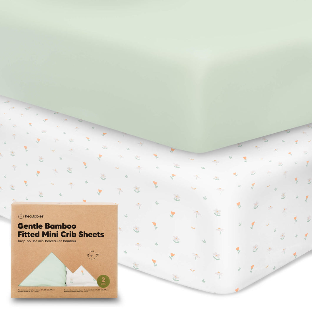 Isla Fitted Mini Crib Sheets (Wildflowers)