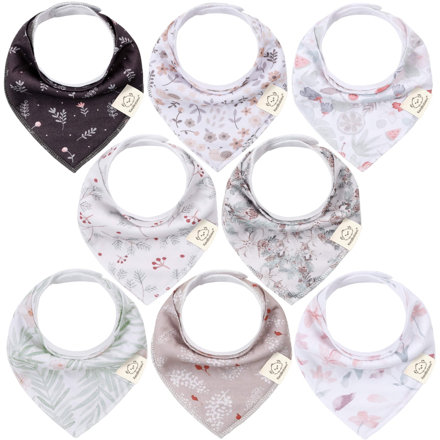 8-Pack Organic Bandana Bibs (Girl) 25944060428474
