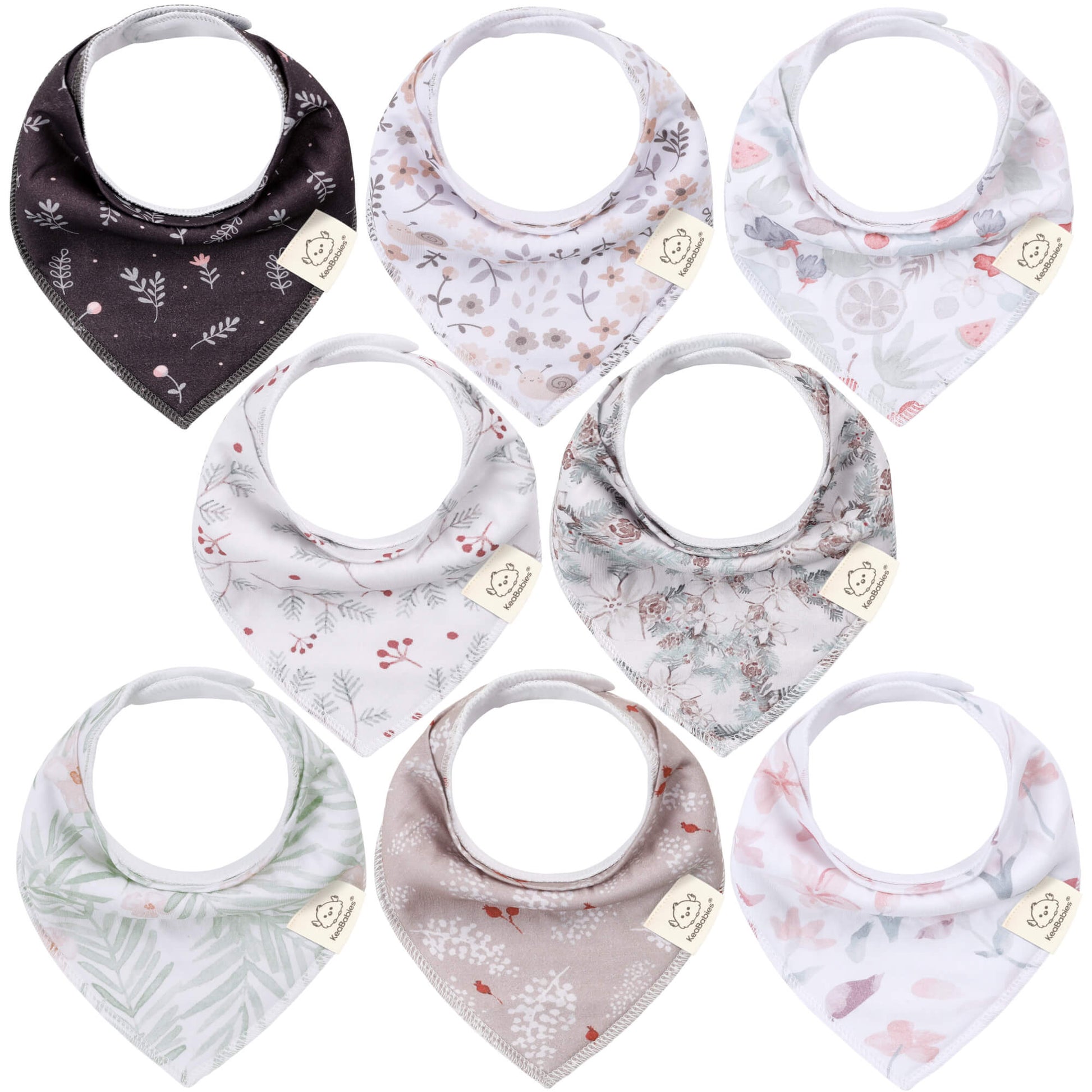 8-Pack Organic Bandana Bibs (Girl) 25944060428474