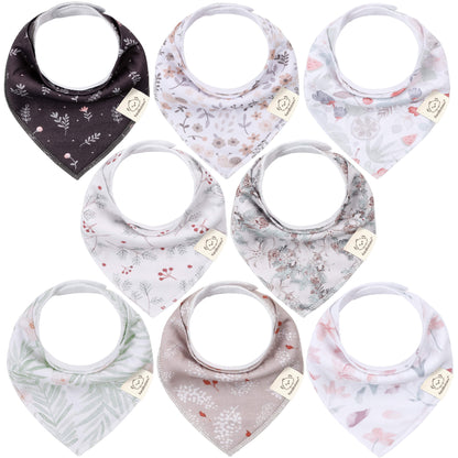 8-Pack Organic Bandana Bibs (Girl) 25944060428474