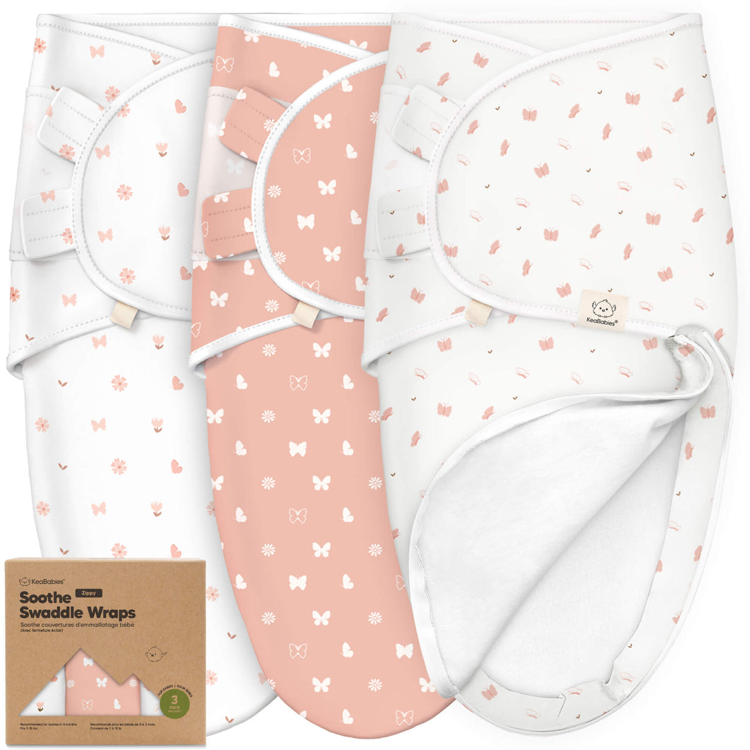 3-Pack Soothe Zippy Swaddle Wrap (Butterflies)