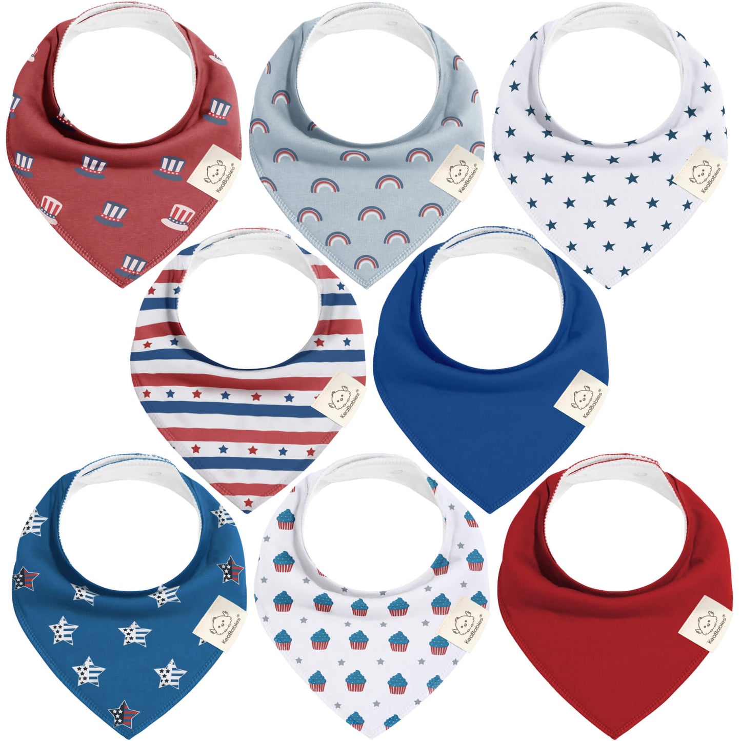 8-Pack Organic Bandana Bibs (Boy) 25944112070842