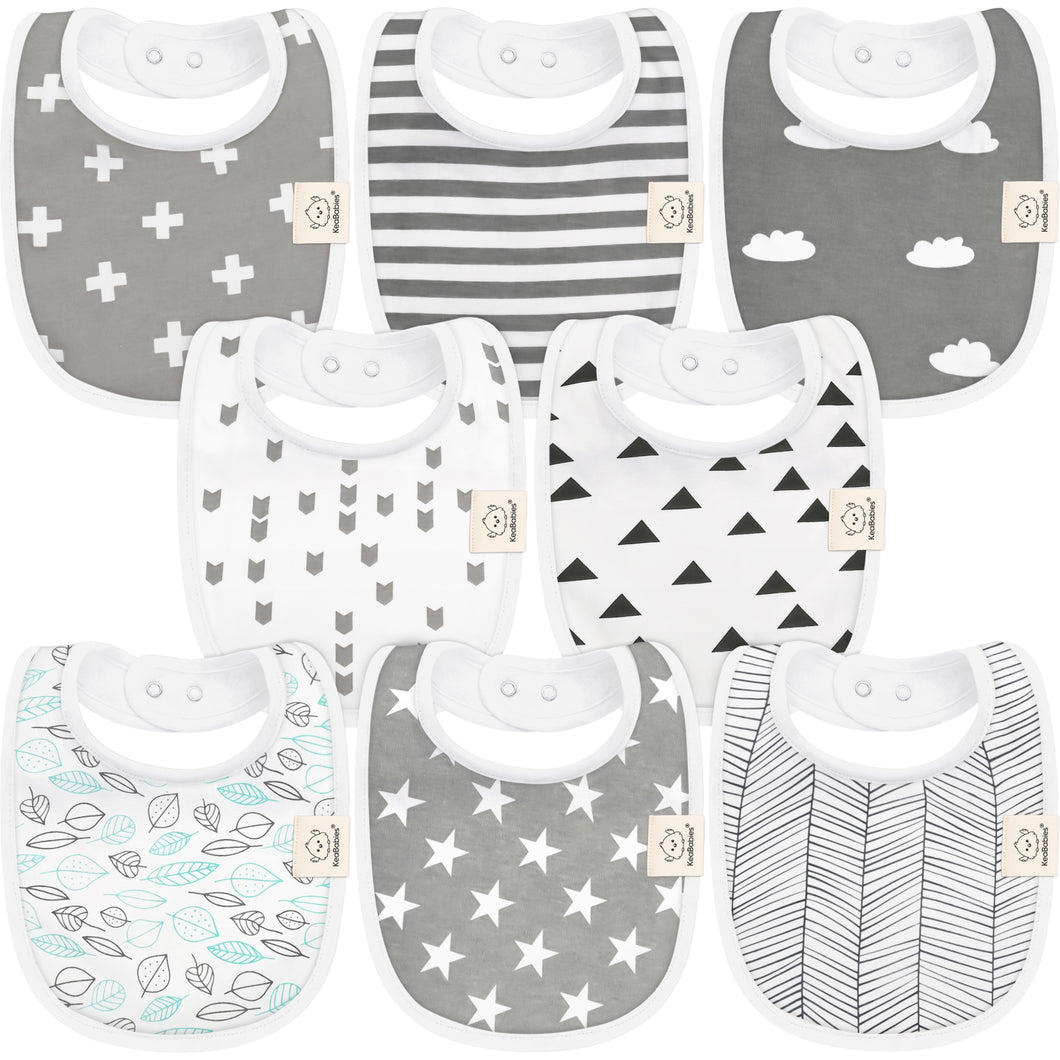 8-Pack Urban Drool Bibs (Grayscape)