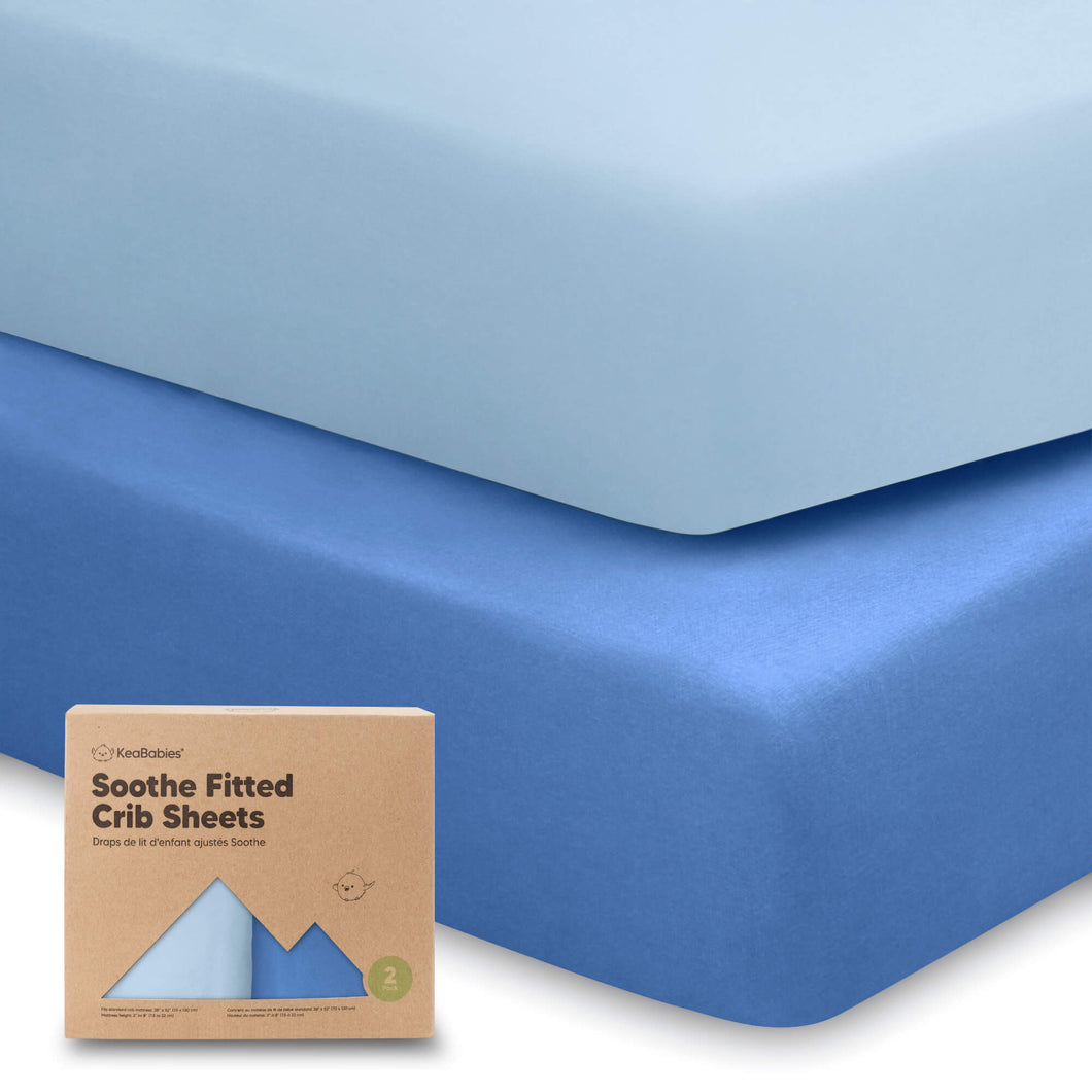 Soothe Fitted Crib Sheet (Cornflower)