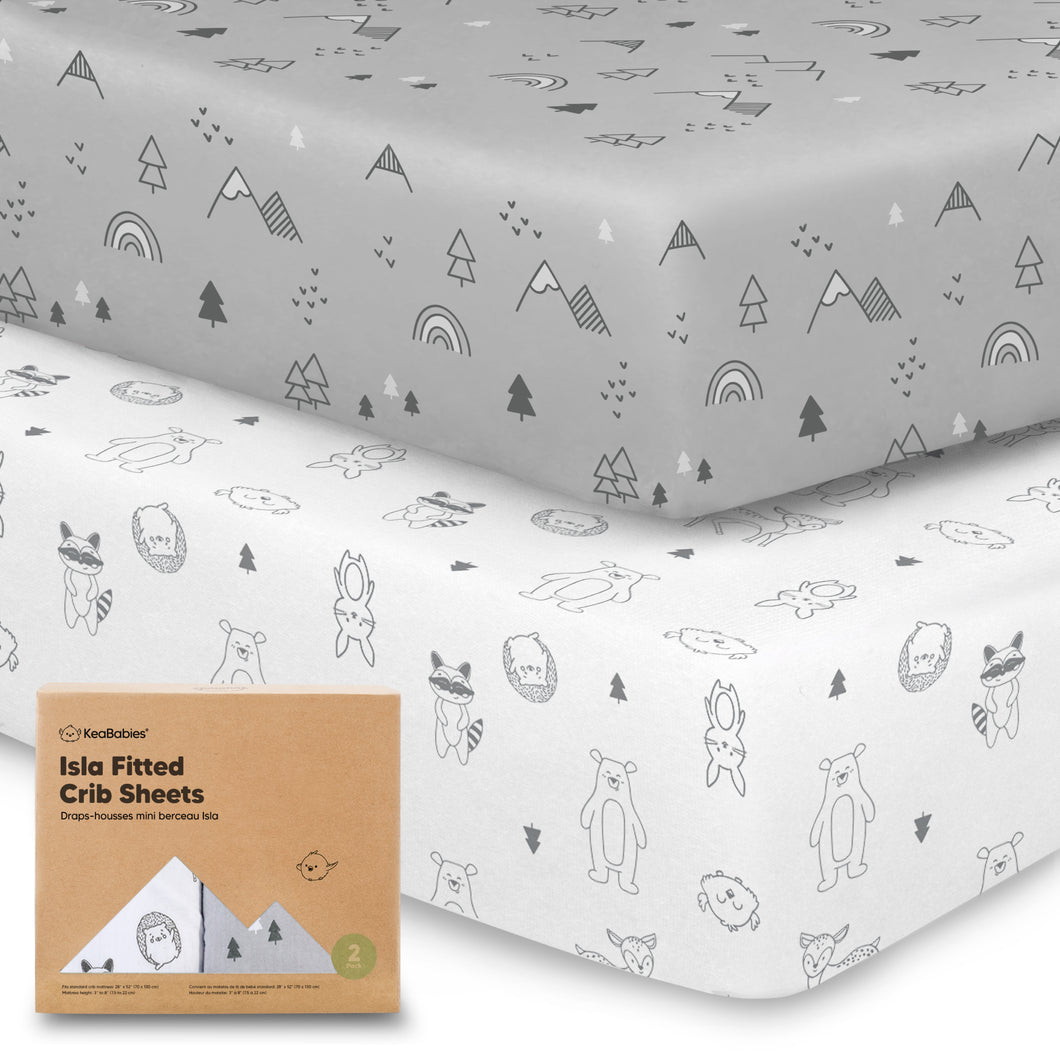 Isla Fitted Crib Sheets (Woodland)