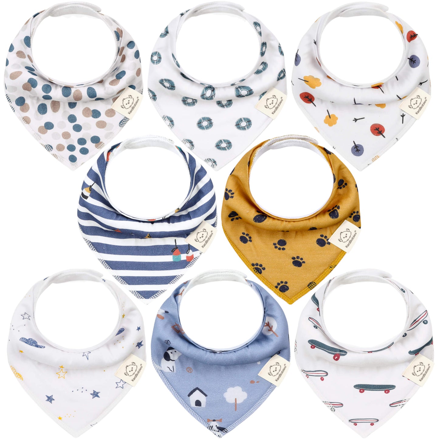 8-Pack Organic Bandana Bibs (Boy) 26250592846010