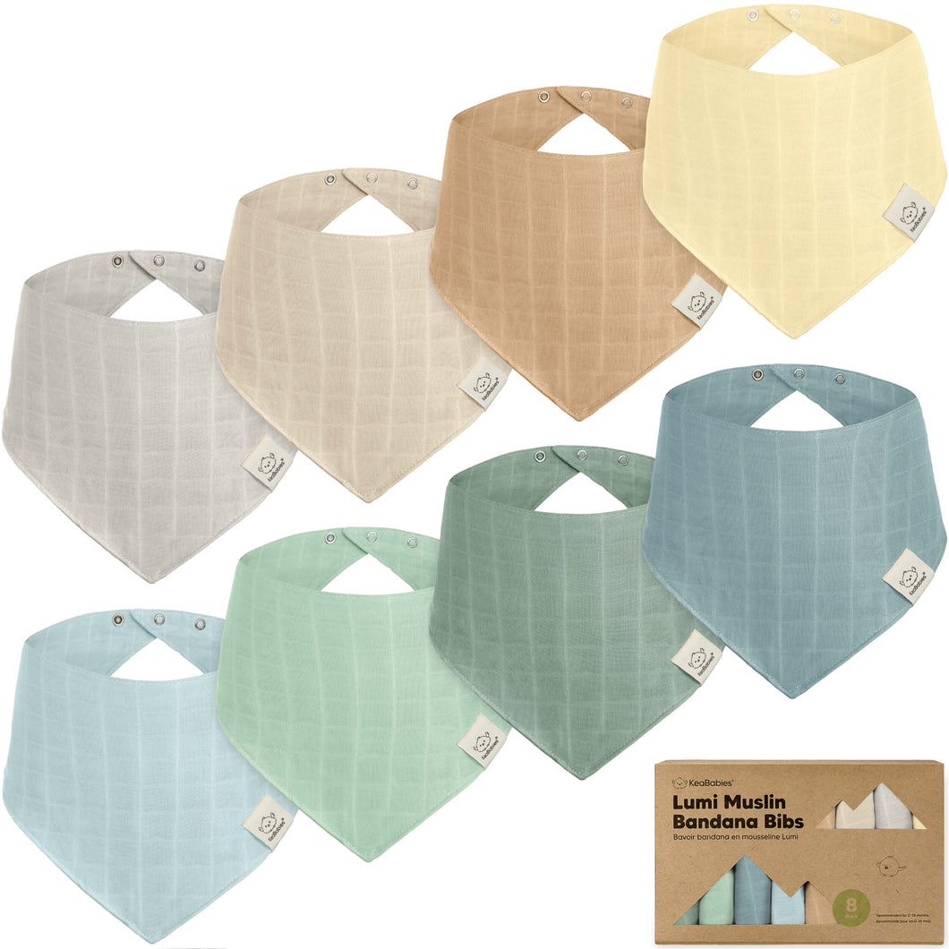 8-Pack Lumi Muslin Bandana Bibs (Mirage)