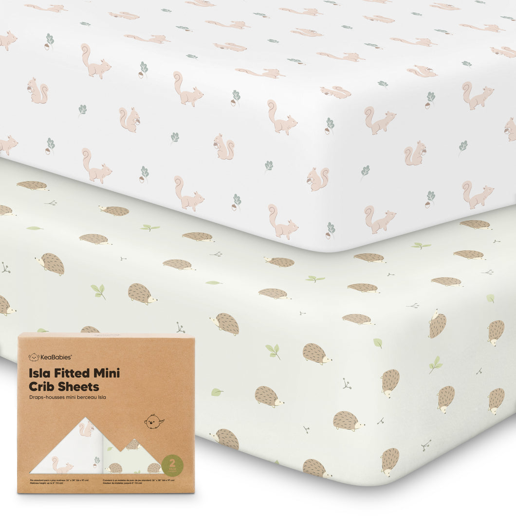 Isla Fitted Mini Crib Sheets (Nibbles/Bruce)