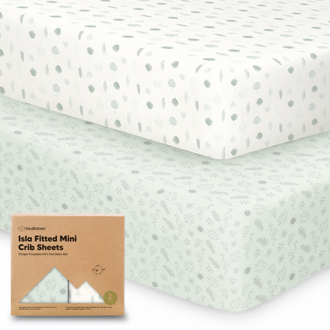 Isla Fitted Mini Crib Sheets (Tropic Oasis)