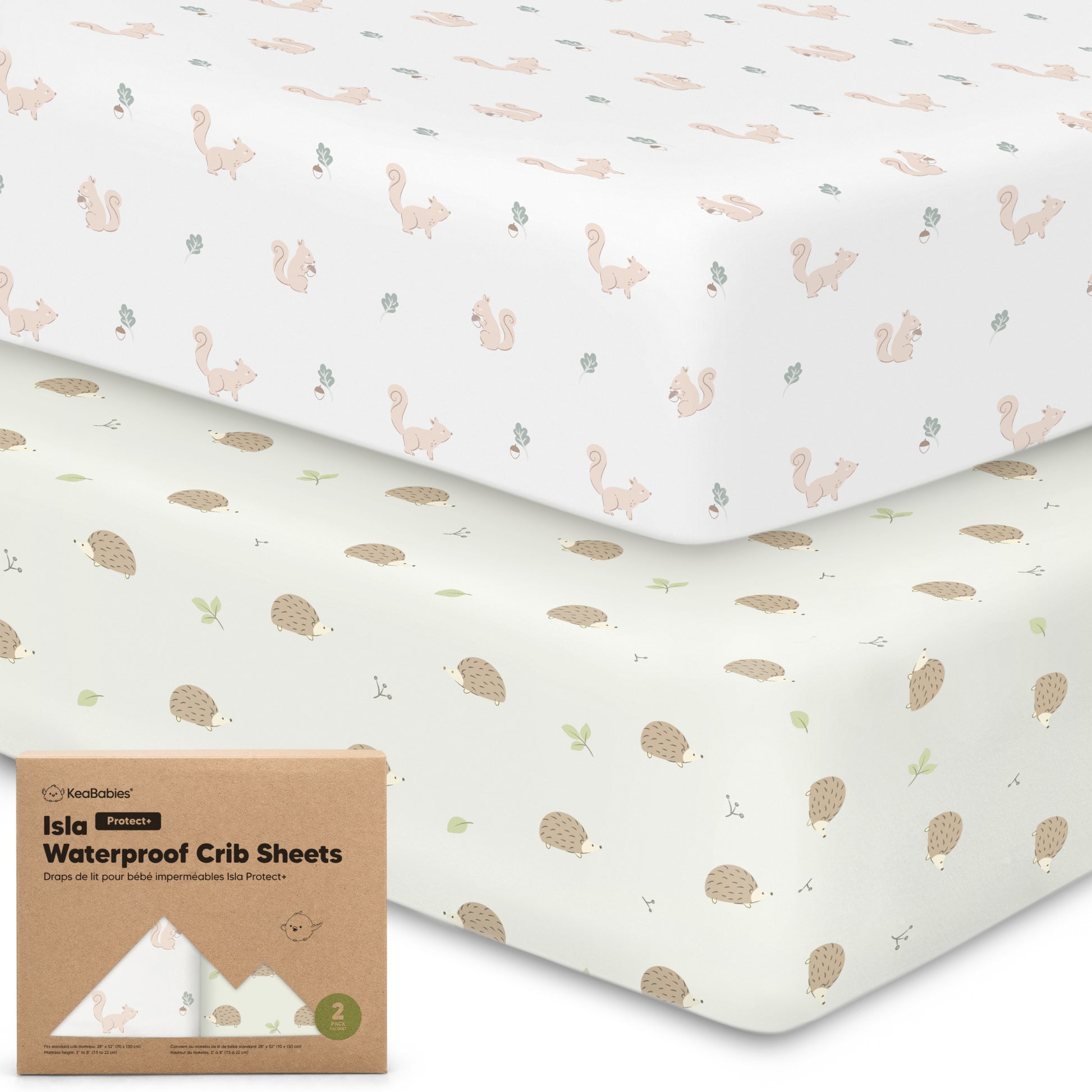2-Pack Isla [Protect+] Waterproof Crib Sheets 26813077094586
