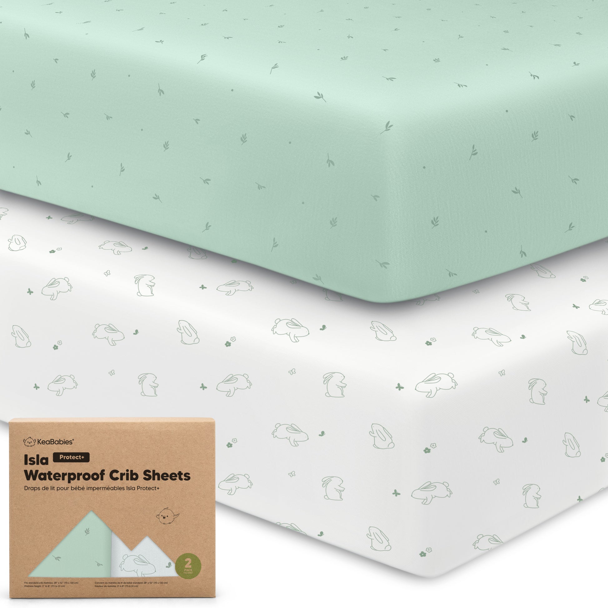 2-Pack Isla [Protect+] Waterproof Crib Sheets 26958039646394