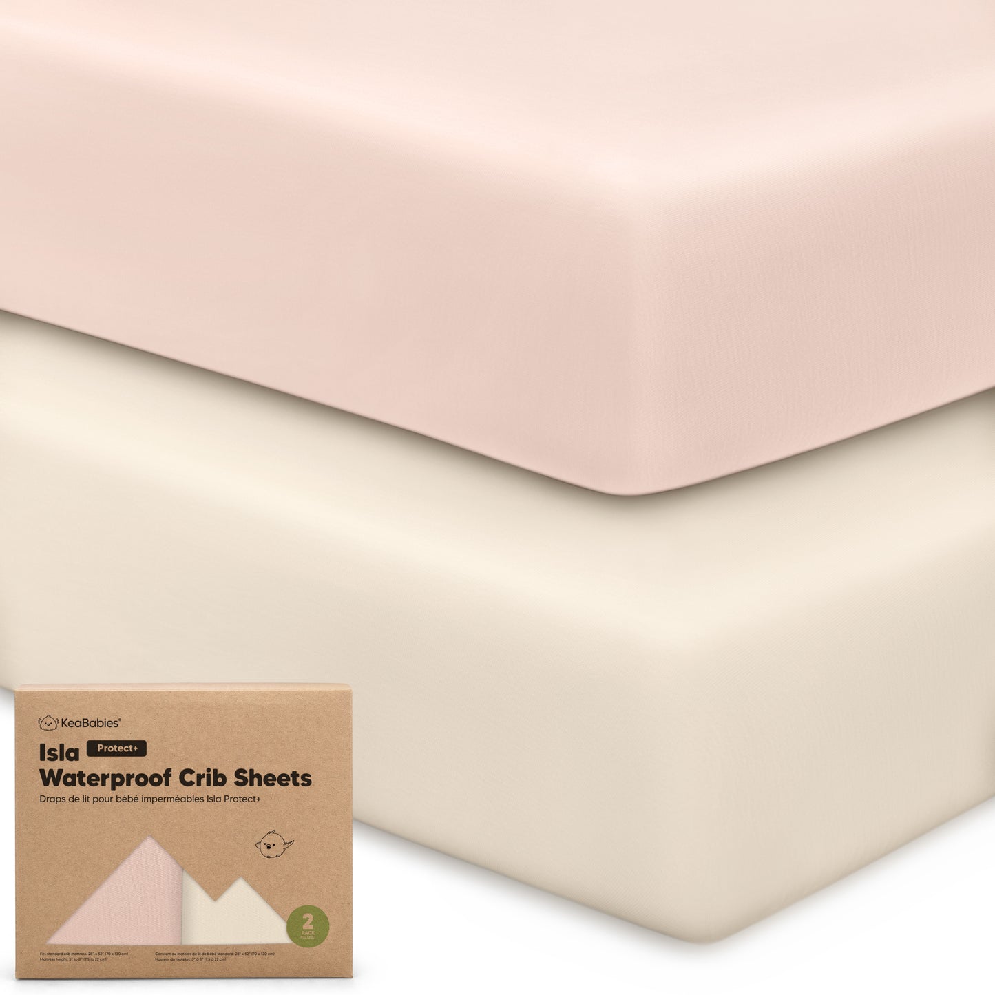 2-Pack Isla [Protect+] Waterproof Crib Sheets 26940335980730