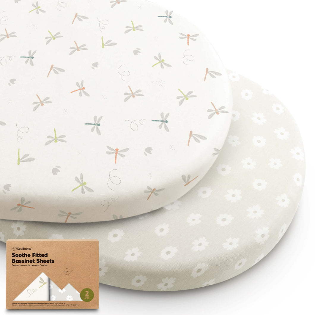 2-Pack Soothe Fitted Bassinet Sheets (Meadow)