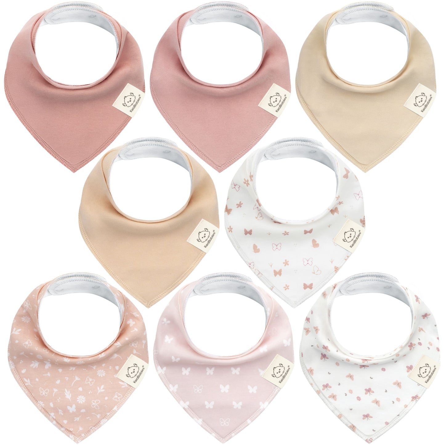 8-Pack Organic Bandana Bibs (Girl) 27272875311290
