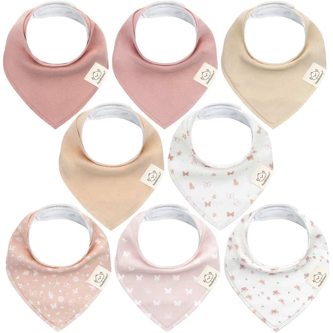 8-Pack Organic Bandana Bibs (Butterflies)