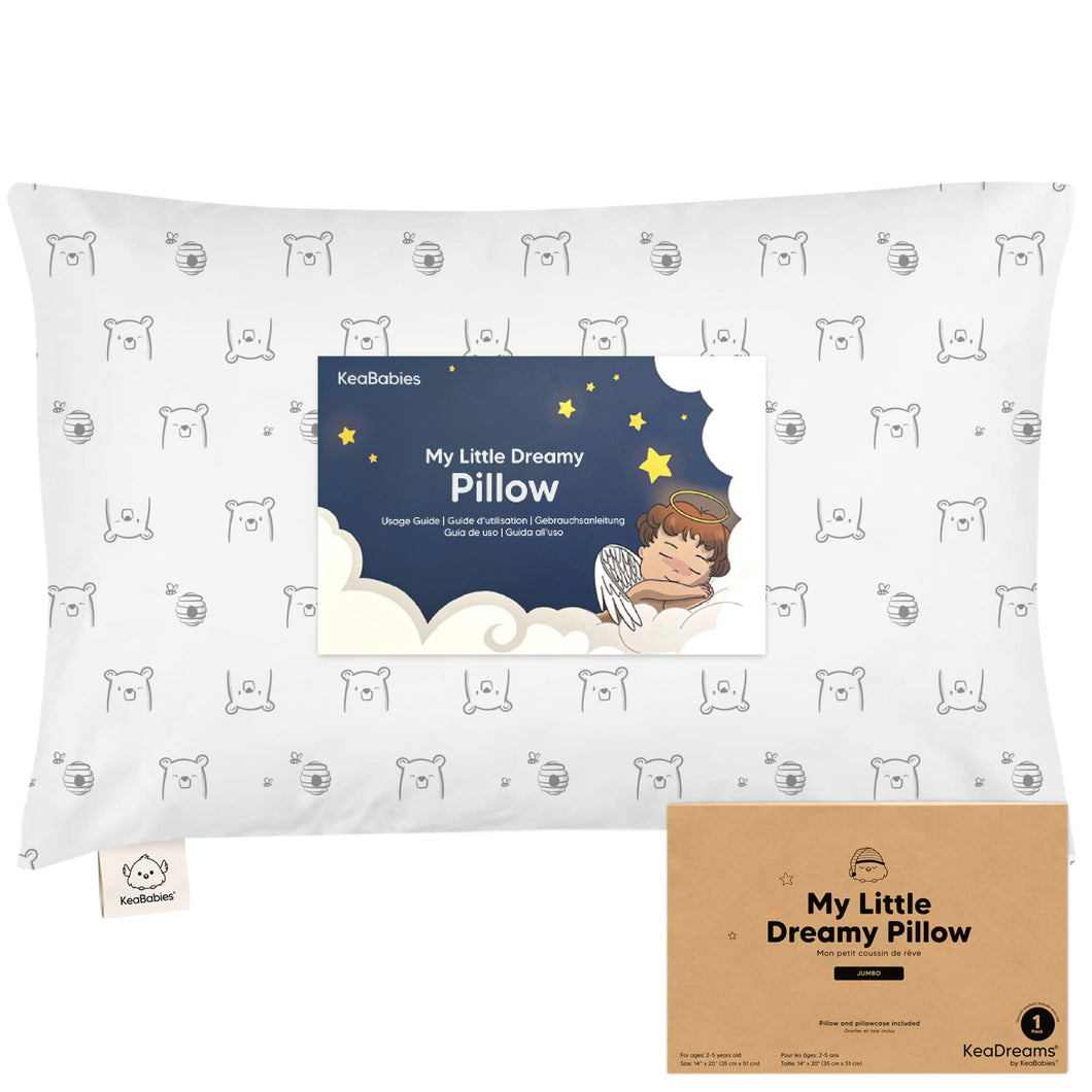 Jumbo Toddler Pillow with Pillowcase (Bumble Bear)