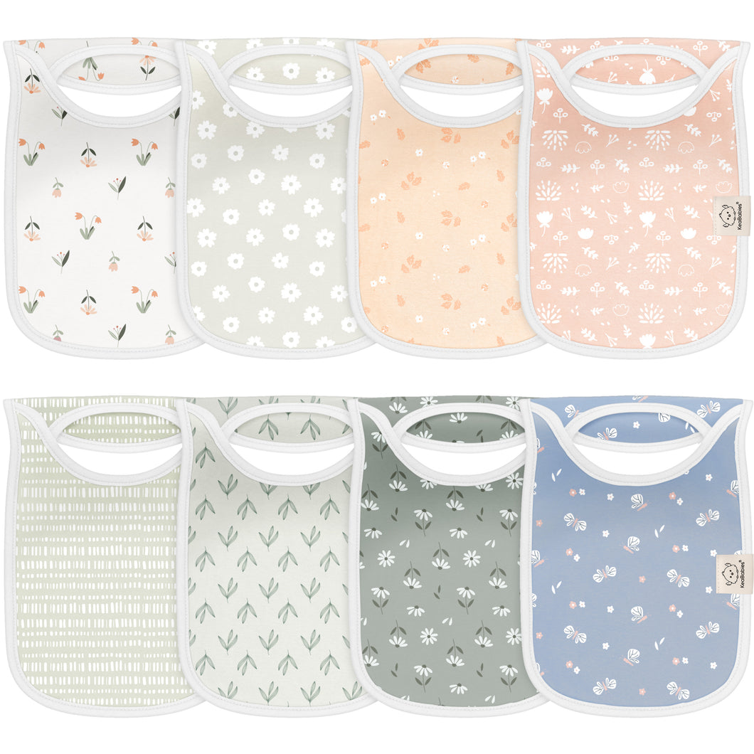 8-Pack Hallo Drool Bibs (Fleur)