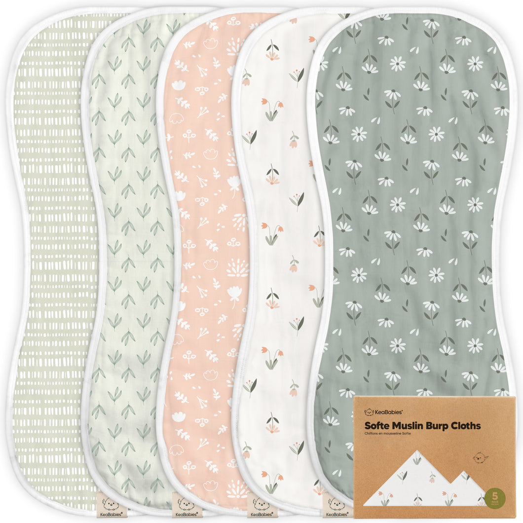 Softe Muslin Baby Burp Cloth (Fleur)