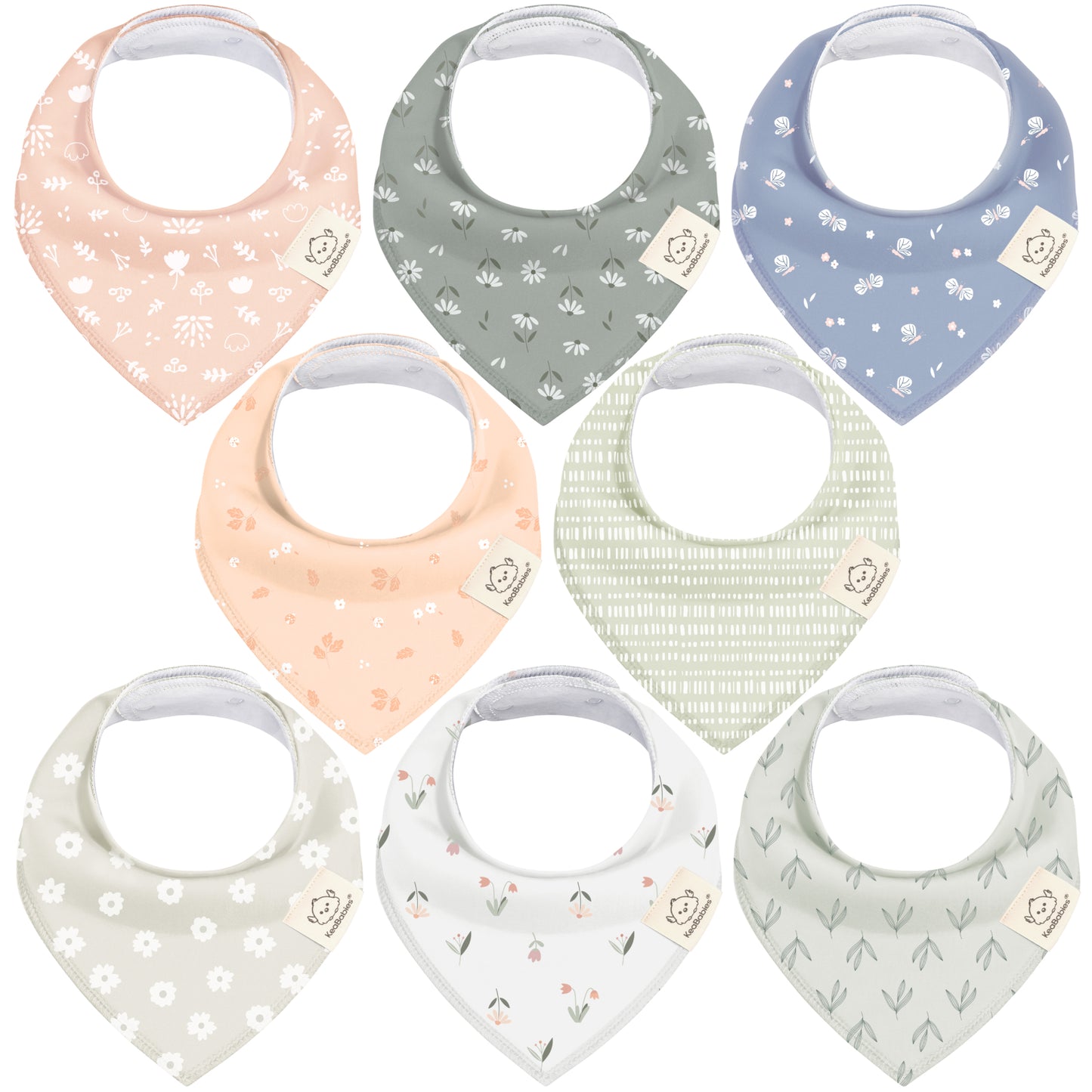 8-Pack Organic Bandana Bibs (Girl) 27224236982458