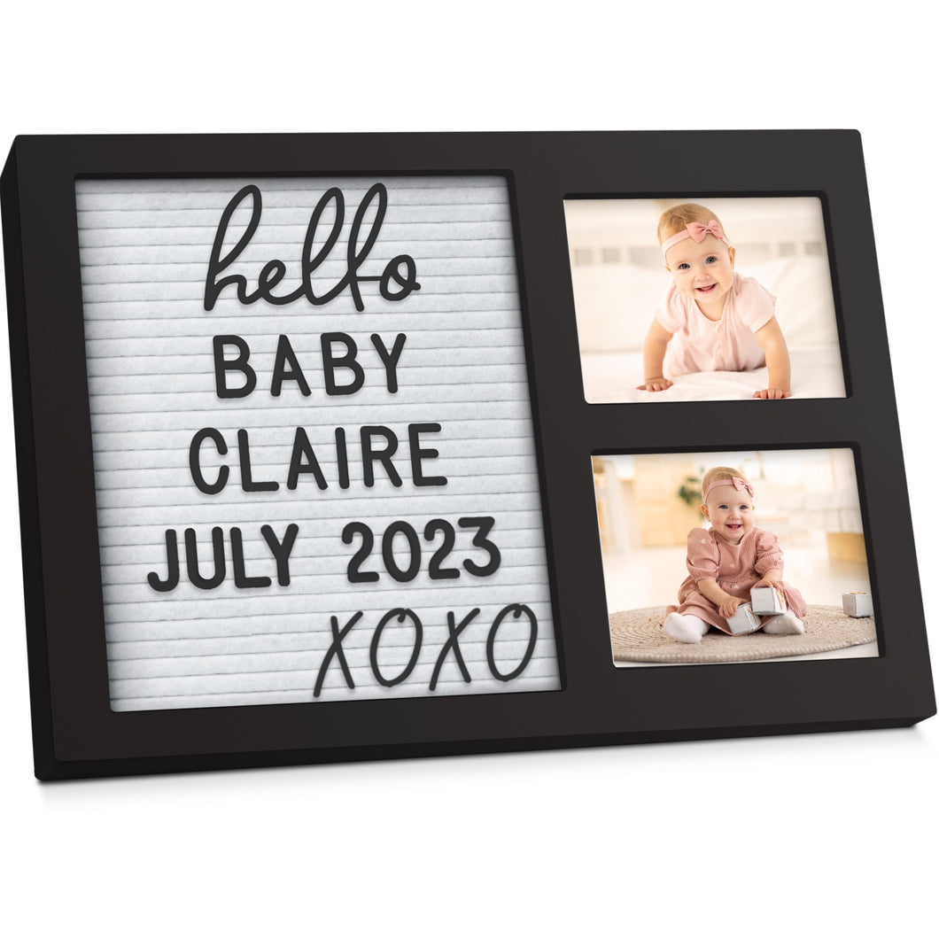 Heartfelt Picture Frame with Felt Letterboard (Onyx Black)