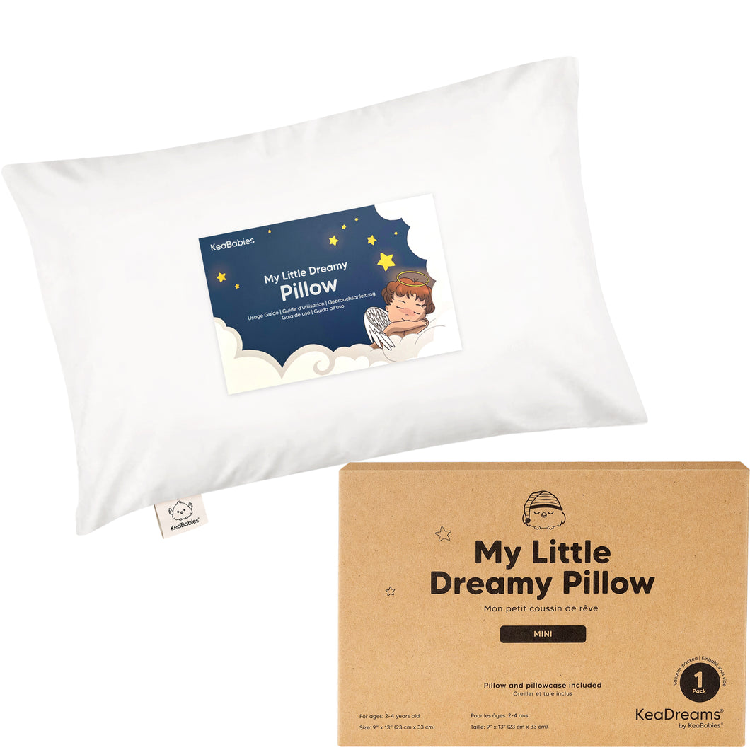 Mini Toddler Pillow With Pillowcase (Soft White)