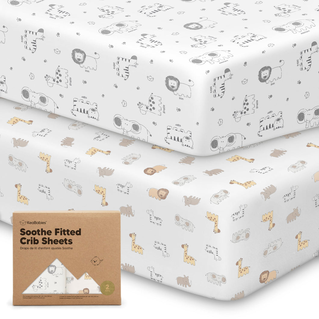 Soothe Fitted Crib Sheet (KeaSafari)