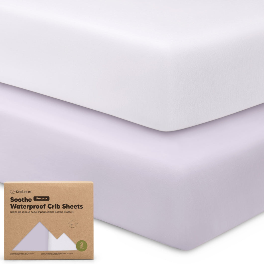 2-Pack Soothe [Protect+] Waterproof Crib Sheets (Lilac)