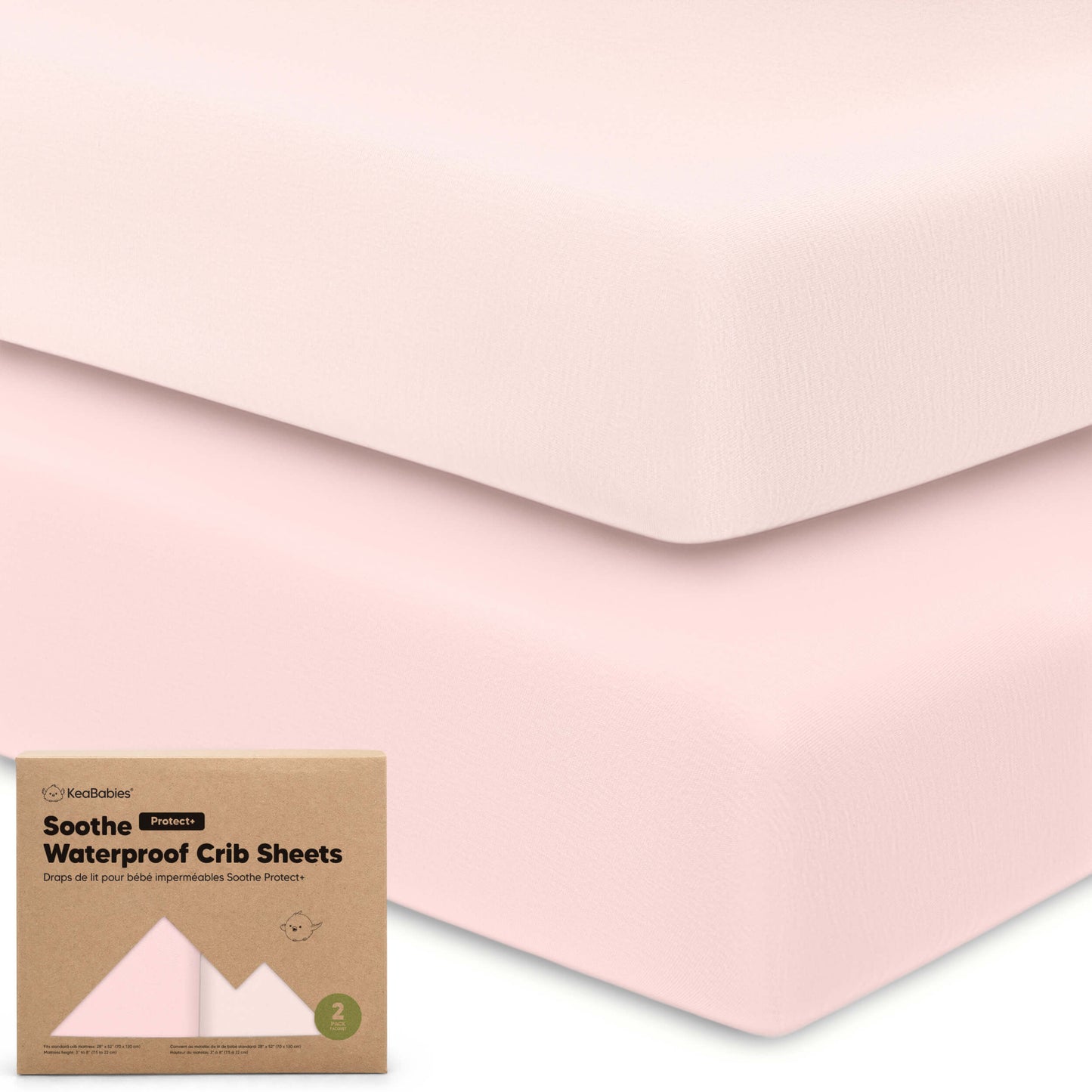 2-Pack Soothe [Protect+] Waterproof Crib Sheets 28097991508154