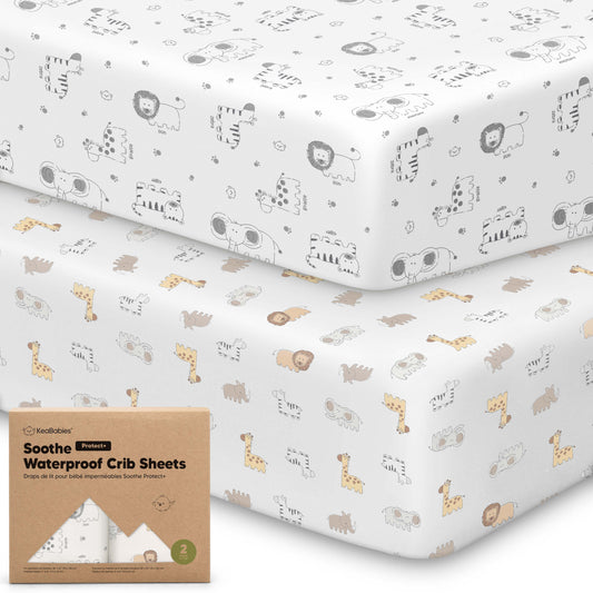 2-Pack Soothe [Protect+] Waterproof Crib Sheets