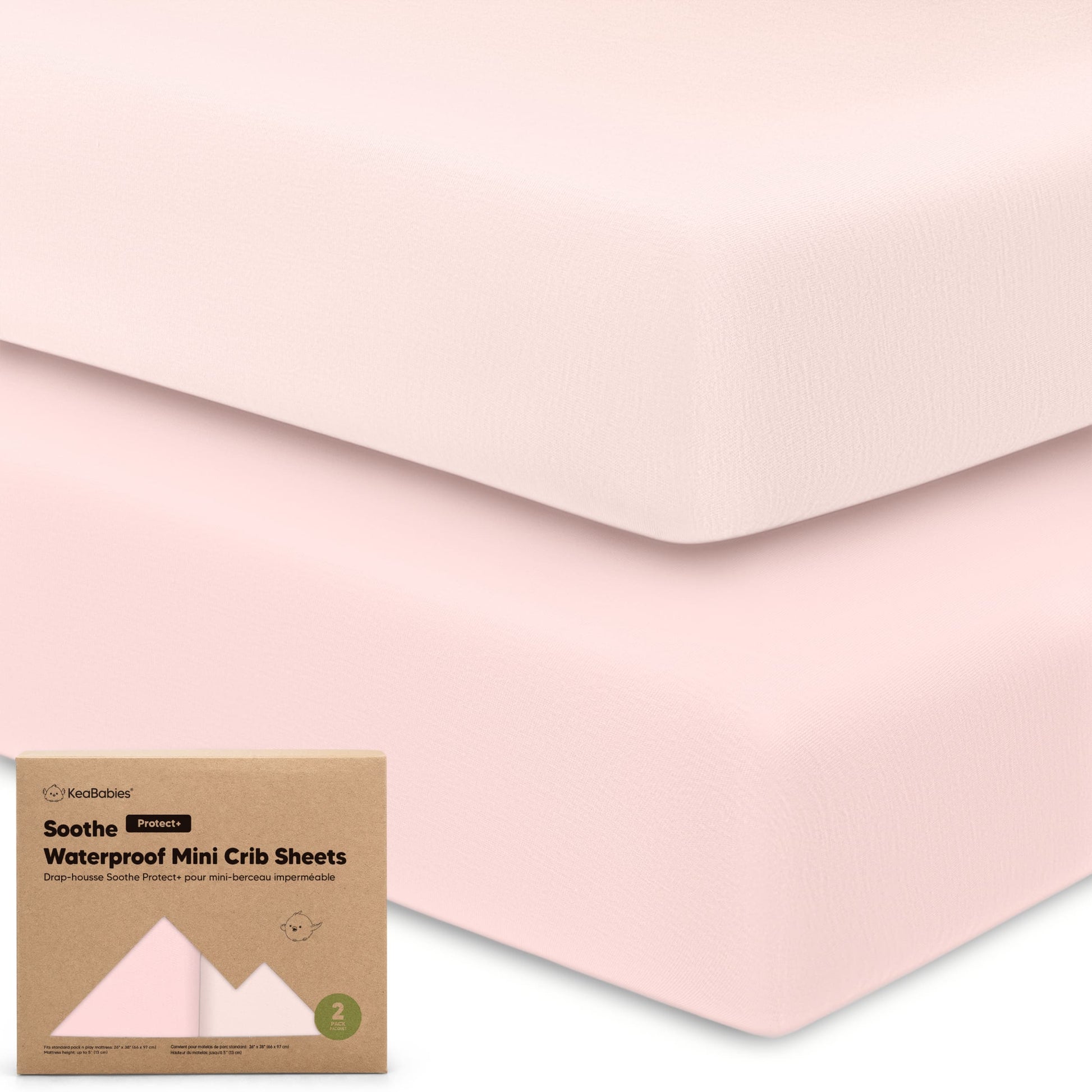 2-Pack Soothe [Protect+] Waterproof Mini Crib Sheets 28098951512250