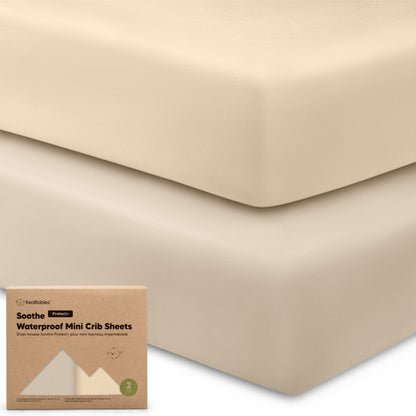 2-Pack Soothe [Protect+] Waterproof Mini Crib Sheets 28098941616314