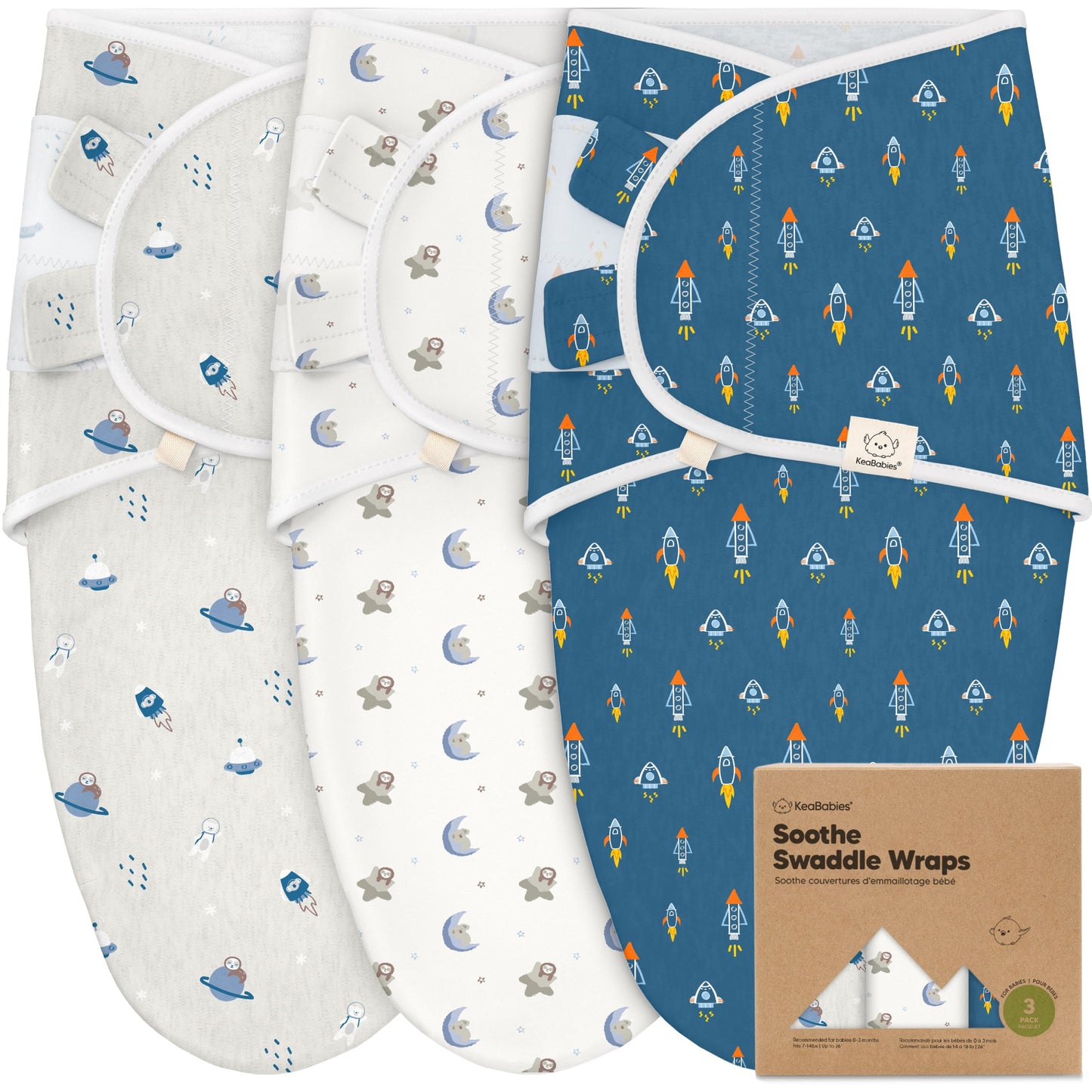 3-Pack Soothe Swaddle Wraps 27620936745146