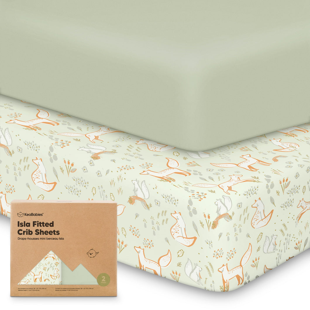 Isla Fitted Crib Sheets (Foxtrot)