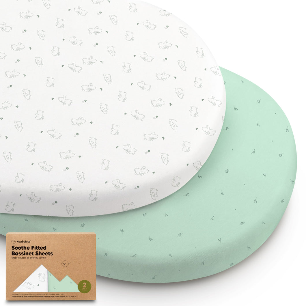 2-Pack Soothe Fitted Bassinet Sheets (Bunnies)