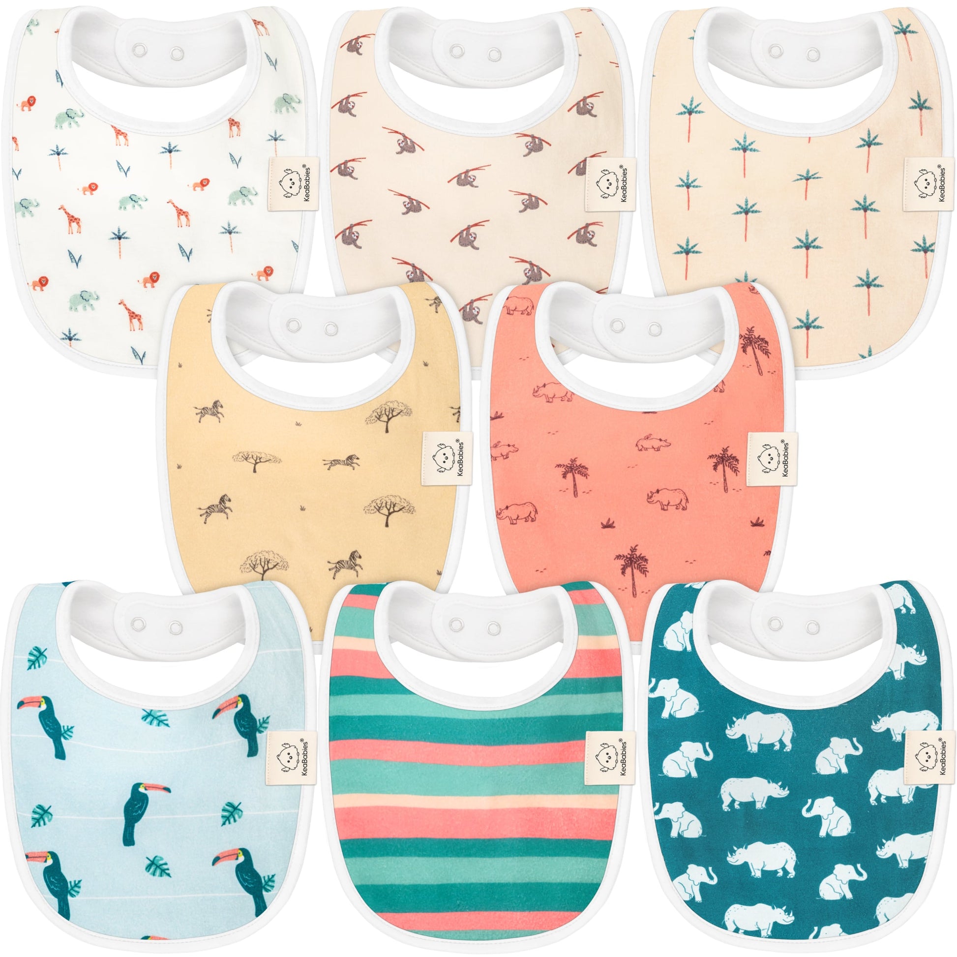 8-Pack Urban Drool Bibs 27736120590522