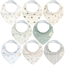 Load image into Gallery viewer, 8-Pack Organic Bandana Bibs (Girl)

