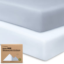 Load image into Gallery viewer, 2-Pack Soothe [Protect+] Waterproof Mini Crib Sheets
