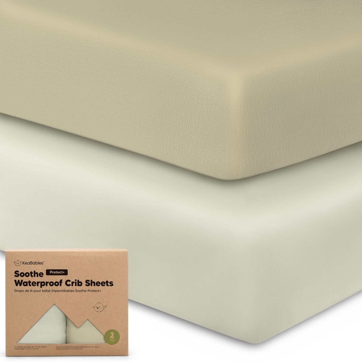 2-Pack Soothe [Protect+] Waterproof Crib Sheets 28098011889850