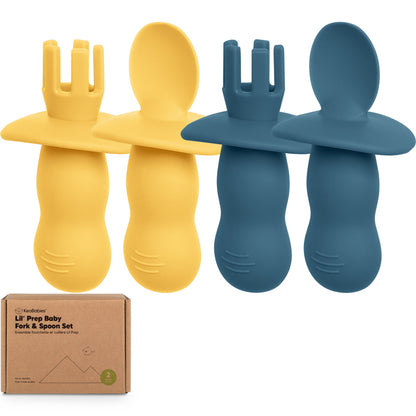 2-Sets Lil’ Prep Baby Fork & Spoon 27816180285626