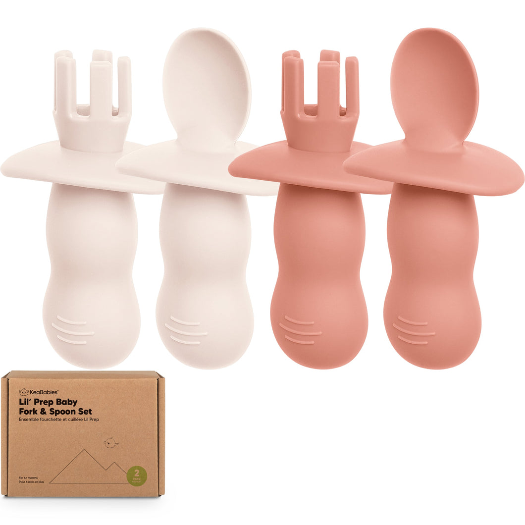 2-Sets Lil’ Prep Baby Fork & Spoon (Roseate)