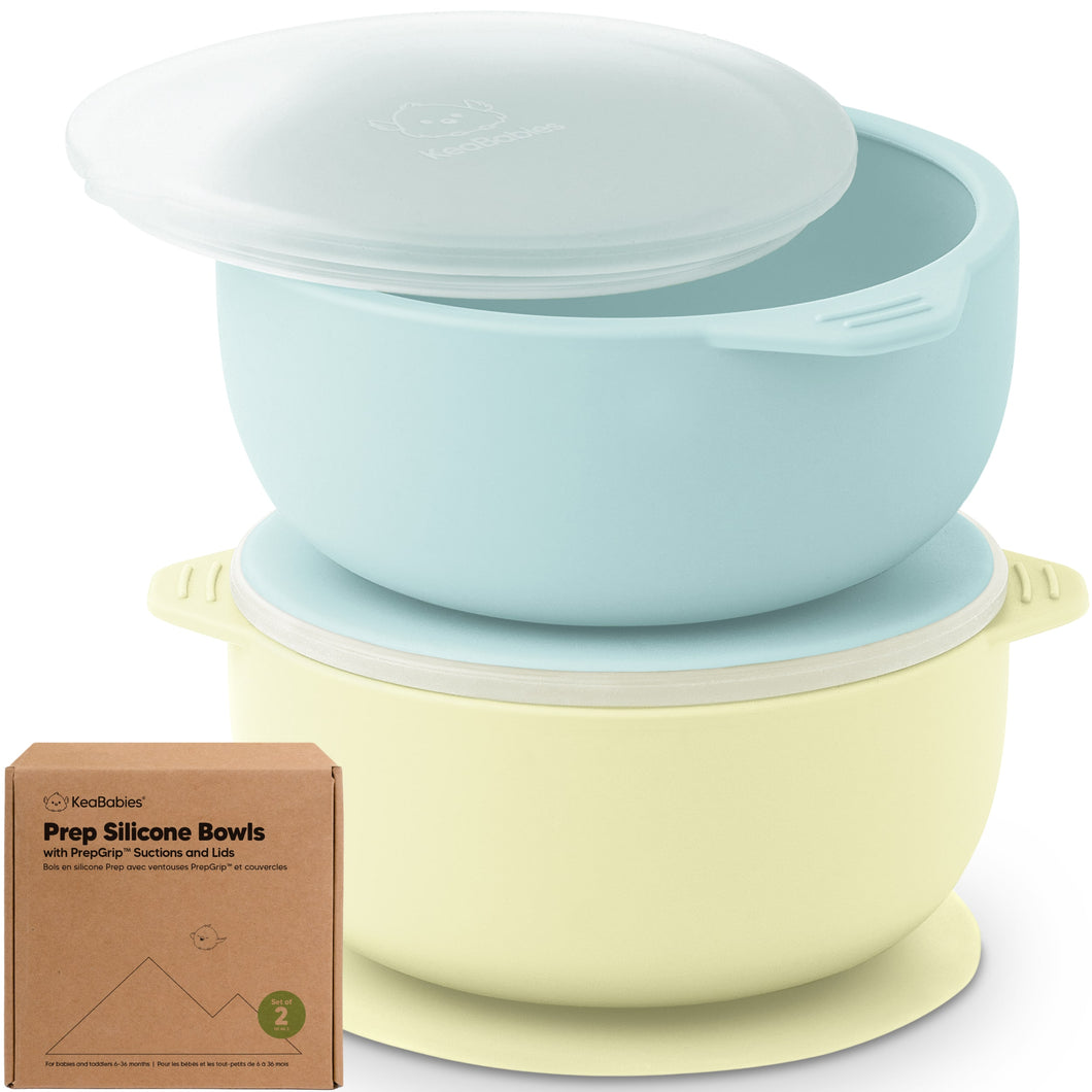 2-Pack Prep Silicone Suction Bowls (Pastel Sky)