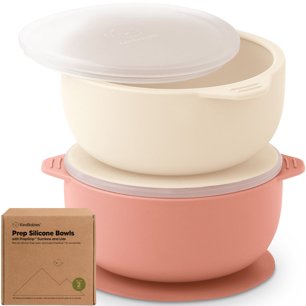 2-Pack Prep Silicone Suction Bowls (Roseate)